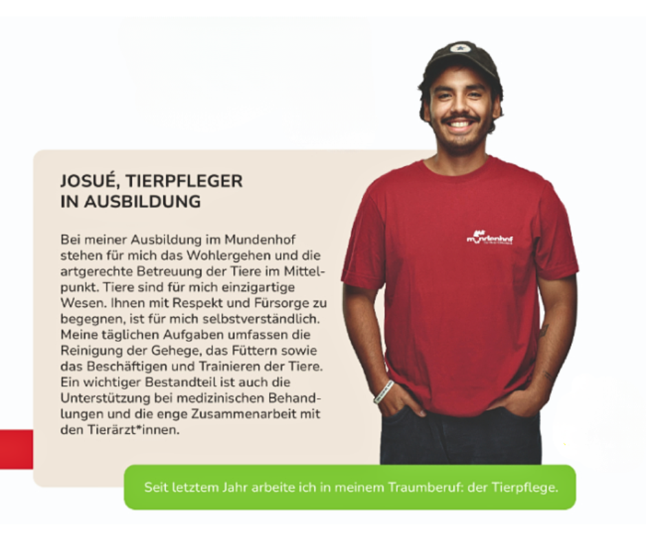 Josué ist Tierpfleger im Freiburger Mundenhof.