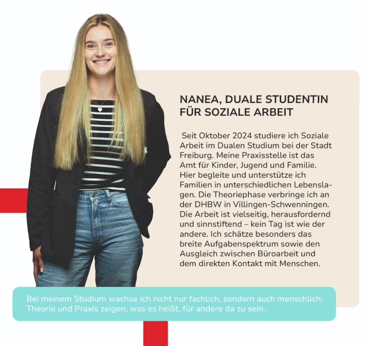 Nanea is Studentin der Sozialen Arbeit bei der Stadt Freiburg